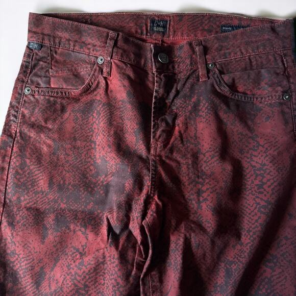 Citizens of Humanity Mandy High Waist Retro Slim Roll Up Jeans in Red Snake - Picture 6 of 10